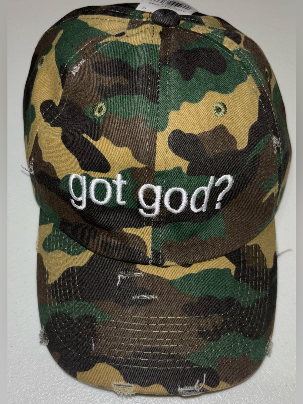 Camouflage "Got God?" Baseball Cap - Picture 2 of 2